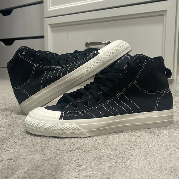 adidas gazelle silver green womens Adidas Nizza Hi Core Black